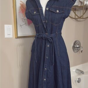 Denim Button-Down Dress